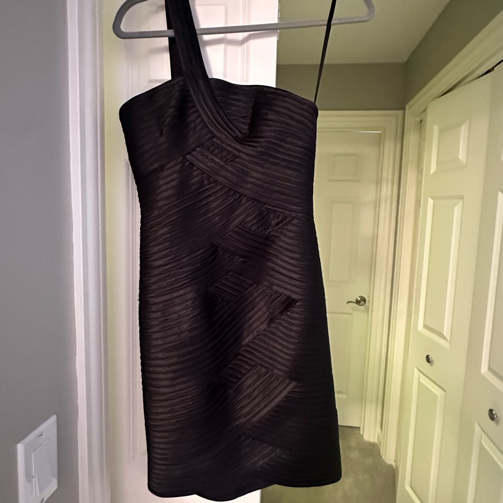 BCBGMaxAzria Black One Shoulder Bodycon Dress